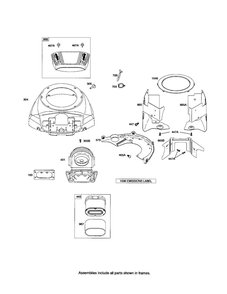 Blower Housing/Air Guide Diagram and Parts List for 44P700 0016-0884 Briggs and Stratton Engine